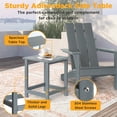thumbnail image 4 of Tappio 3 Piece Patio Furniture Set, Plastic Adirondack Chairs Set with Side Table, All Weather, Easy Assembly, Gray, 4 of 9