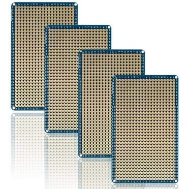 Treedix 4 pcs Solderable BreadBoard Universal Board PCB Prototype Shield Board Double Sided Tinned Gold Plated Holes Compatible with Arduino Kit Raspberry Pi Shield Prototyping and Testing
