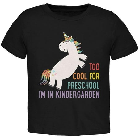 

Back To School Too Cool For Preschool kindergartener Unicorn Toddler T Shirt Black 4T