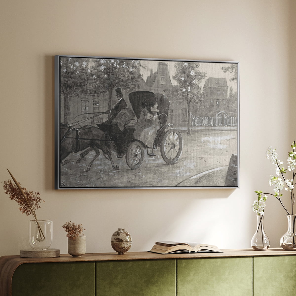Vintage Animal Print-XXVIII By Wexford Home Framed in Silver Wood Gallery Wrapped Canvas 17 in. x 25 in.