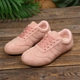 thumbnail image 5 of Domzle Women's Fashion Sneakers Casual Walking Shoes Lace Up Tennis Shoes Low Top, Comfortable, Lightweight, Slip on, Faux Suede, Non-Slip, Work Daily Pink, 5 of 8