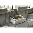 thumbnail image 3 of Bowery Hill Contemporary Fabric Gray Reclining Sofa with Drop Down Table, 3 of 11