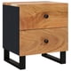 thumbnail image 1 of Mesita de noche VidaXL de madera maciza de acacia con marco negro, 1 of 9