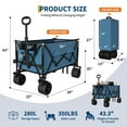 thumbnail image 4 of EDTara 35" Foldable Wagon for Beach Garden, Heavy Duty 280L Extra Large Collapsible Wagon 350lbs for Camping, All Terrain Beach Wagon with Cup Holders for Sand, 4 of 7