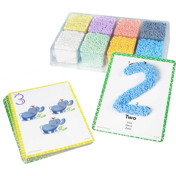 Educational Insights Ensemble de Chiffres Playfoam Forme & Apprentissage, Ensemble de Cartes Flash, Reconnaissance & Formation des Chiffres pour Enfants d'Ge Préscolaire, Parfait pour 3 Ans et Plus