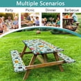 thumbnail image 2 of Camping Picnic Table Cover with Bench Covers and Bag, Camping Essentials, Windproof Fabric, Fitted Tablecloth Cover with Elastic Edge, for Indoor & Outdoor, Garden, 3 PCS,(30x96 Inches), 2 of 4