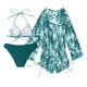 thumbnail image 4 of Traje de baño dividido con estampado de hojas de Bikini con aros y retales cómodos para mujer con almohadilla en el pecho OAVQHLG3B Store  lin121212, 4 of 4