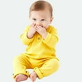 thumbnail image 2 of ABATAB Newborn Baby Boys Girls Sweater Romper Ribbed Long Sleeve One Piece Knit Button Jumpsuit Outfits Clothes, 2 of 5