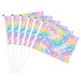 thumbnail image 4 of Handheld Flag Double-Sided Hand Waving Flag 8.2×5.5in Used For Team Activities Or Decoration In Decorative Places Lightslategray Tie-Dye Background Vibrant Colors And Swirling (4) Six Piece, 4 of 8