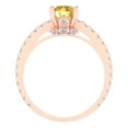 thumbnail image 4 of 1.465 ct Round Cut Simulated Yellow Diamond Solitaire with Simulated Diamond Accents 18K Rose Gold Womens Engagement Ring, 4 of 5