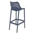 thumbnail image 2 of Pemberly Row Modern Resin Polypropylene Patio Bar Stool in Dark Gray, 2 of 7