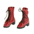 thumbnail image 3 of kusrkot Custom 1/6 Scale Middle Leather Boots Shoes for HT Toy 12 Inch Figure Women Body red, 3 of 9