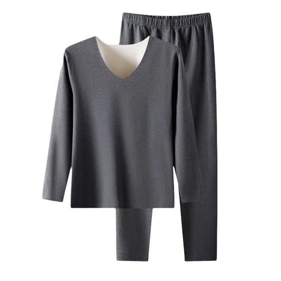 Quixlent Men's Thermal Underwear Fleece Lined Long Johns Set Winter Warm Base Layer Shirts And Pants Set for Cold Weather