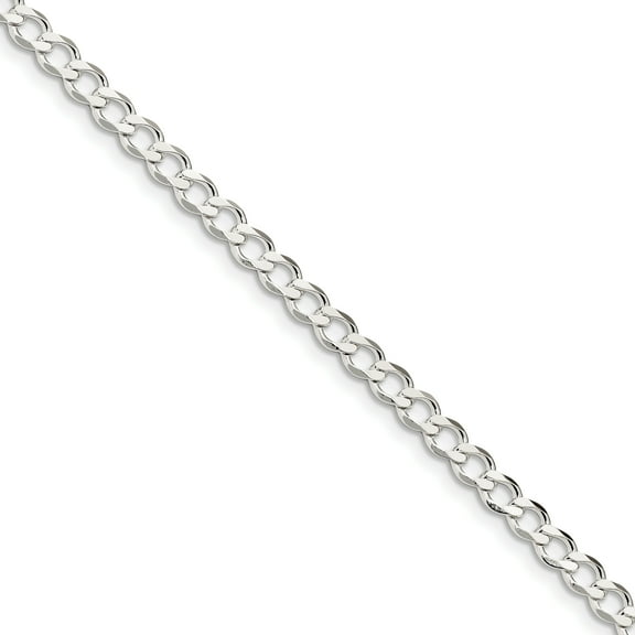 Primal Silver Sterling Silver 5.3mm Polished Flat Curb Chain Bracelet