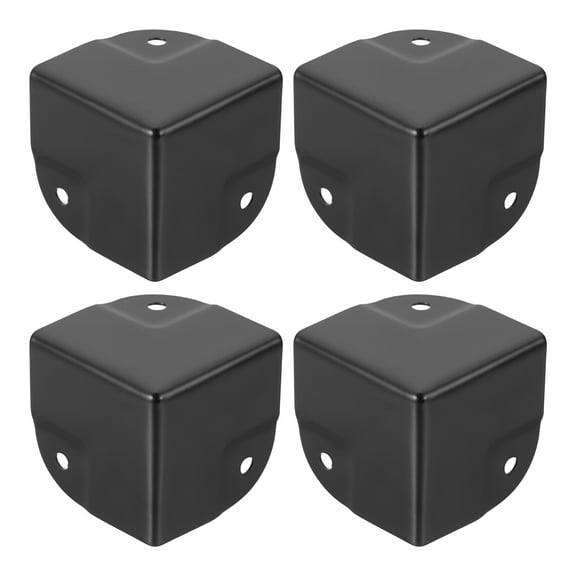 Uxcell 4 Pack 1.54" x 1.54" Speaker Corner Protectors, Iron Box Corner Edge Guard Box Corner Edge Guard for Speaker, Guitar, Stage, Cabinets, Accessories Replacement, Black