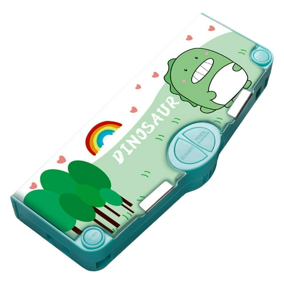 ZCSKFIN Multifunction Pop Up Pencil Case Cute Cartoon Pencil Box , Cute Pop Up Pencil Case with Double Layers, Multifunction Organizer Stationery Pen Pouche (Little Dinosaur)