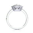 thumbnail image 3 of SuperJeweler 1 1/2 Carat Oval Shape Moissanite and Diamond Double Halo Ring In Sterling Silver For Women, 3 of 5