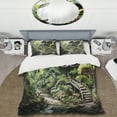 thumbnail image 2 of Designart "Zen Garden Serenity Japanese Artistic Tranquility I" Japanese Bedding Covert Set - Japan Art Green People Bed Set With 2 Shams, 2 of 6