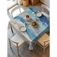 thumbnail image 6 of Blue Coastal Table Cloth, Summer Beach Nautical Abstract Art Waterproof Tablecloth for Square Tables, Reusable Washable Fabric Table Cover for Restaurant Kitchen Dining Tables 60"x60", 6 of 6