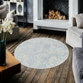 thumbnail image 3 of HomeNette Machine Washable Round Rug, 140 cm Non Slip, Non Shedding, Waterproof, Soft Blue Round Rugs, Throw Rug for Living Room, Kitchen, Bathroom, Bedroom Circle Rug, Tokyo Collection Area Rugs, 3 of 4