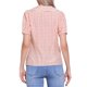 thumbnail image 3 of Blusa de manga corta con cuello Peter Pan en contraste para mujeres Inspire Chic, top de cuadros, talla XL, color melocotón rosa, 3 of 6