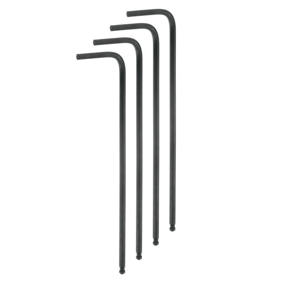 Uxcell 4pcs Ball End Hex Key Wrench 3/32" L-Shape Long Arm Hexagon SAE Wrenches Repairing Tool Black