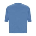 thumbnail image 3 of SROBPTY Womens T-Shirts Solid Crew Neck Short Sleeve with Cutout Loose Breathable Summer Tops for Everyday Wear, 3 of 5