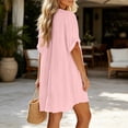 thumbnail image 6 of XuJwPNcy Womens Summer Dresses V Neck Short Sleeve Tshirt Dress Flowy Knee Length Beach Dresses Travel Vacation Outfits, 6 of 7