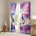 thumbnail image 3 of Erosebridal White Horse Blackout Curtains Set of 2 (52x84 Each) for Girls, Japanese Cherry Blossoms Window Curtains, 3 of 6