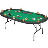 ESPN 10 Player Premium Foldable Poker Table, In-Laid LED Lights, Gray ...