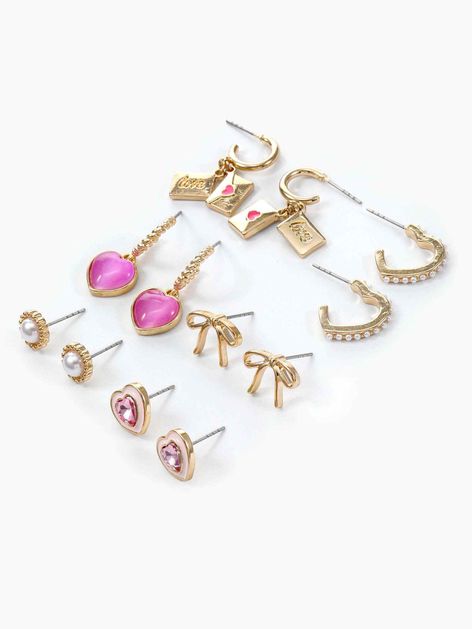 Packed Party Love Letters Earring Set, 6 Pairs