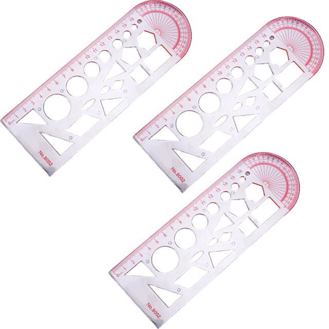 CAROOTU Multifunctional Geometric Ruler Geometric Drawing Template Measuring Tool For School Office Supplies New