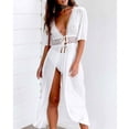 thumbnail image 3 of Women's Chiffon Kimono Cardigan Lace Long Maxi Dress Beach Dress Swimsuit Beach Poncho Bikini Cover Up, 3 of 7