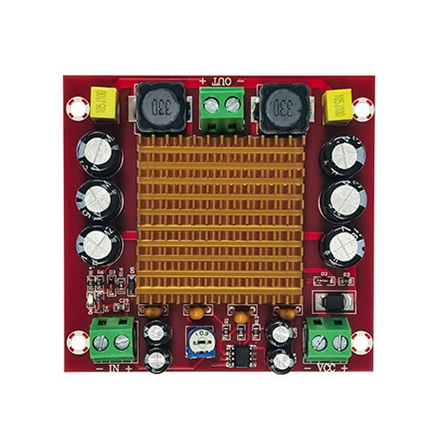 Seitruly Placa amplificadora de potencia DC 12-26V, altavoz de un solo canal, módulo de amplificador ajustable, placa de circuito de equipo de Cables de audio/vídeo