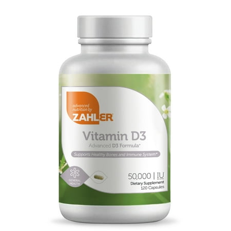 Zahler, Vitamin D3, 50,000 IU, 120 Capsules