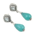 thumbnail image 4 of NOVICA Handmade .925 Sterling Silver Blue Topaz Agate Dangle Earrings from India Geometric 'Royal Loyalty', 4 of 7