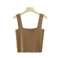 thumbnail image 2 of Yuzhih Women's Knit Tank Tops Square Neck Sleeveless Solid Cropped Tops Fashion Undershirts Slim Basic Tees, 2 of 2