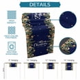 thumbnail image 6 of Navy Blue Christmas Table Runner 60 Inches Long Farmhouse Dress Scarves, Xmas Botanical Ball Bell Dining Tablerunner for Coffee Table/Kitchen Island/Party Décor, 13" x 60", 6 of 8