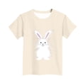 thumbnail image 4 of Boys Girls Easter Outfits Crew Neck Short Sleeve Cute Print Pullover Tops Stylish Casual Holiday T Shirts (14-15Years, Beige), 4 of 5