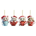thumbnail image 6 of Lilixerw Cute Cat and Cup Christmas Pendant,Acrylic Christmas Tree Accessories,Cartoon Christmas Hanging Ornament Gift, 6 of 6