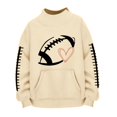 thumbnail image 4 of Womens Oversized Mock Neck Sweatshirts Game Day Long Sleeve Fall Fashion Must Haves Winter Trendy Clothes Travel Daily Outfit Baggy Plain Sports Mom Must Have Sunday Funday Baseball Mom Shirt Beige, 4 of 4