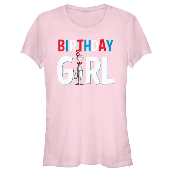 Junior's Dr. Seuss Cat in the Hat Birthday Girl Graphic T-Shirt