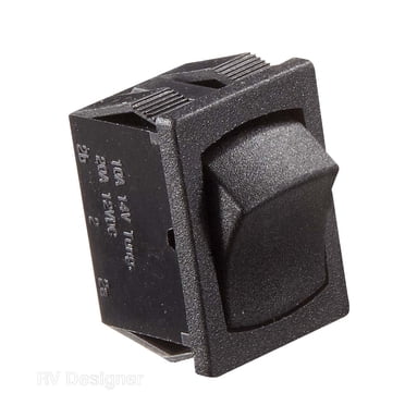 RV Designer S125 DC Rocker Switch With Plate - 40 Amp, Black - Walmart.com