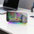 thumbnail image 3 of Digital Projection Alarm Clock for Bedroom, 4-Level Dimmer, Dual Alarms, USB Charger Ports, Temperature & Humidity Display, Battery Backup, Snooze Function, 12/24H, 3 of 4