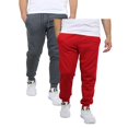 thumbnail image 1 of Men's 2 Pack Fleece Jogger Sweatpants,charcoal/red,S, 1 of 2