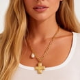 thumbnail image 3 of YYKihy Chunky Necklace For Women Hammered Pearl Layered Necklace Pearl Costume Jewelry, 3 of 4