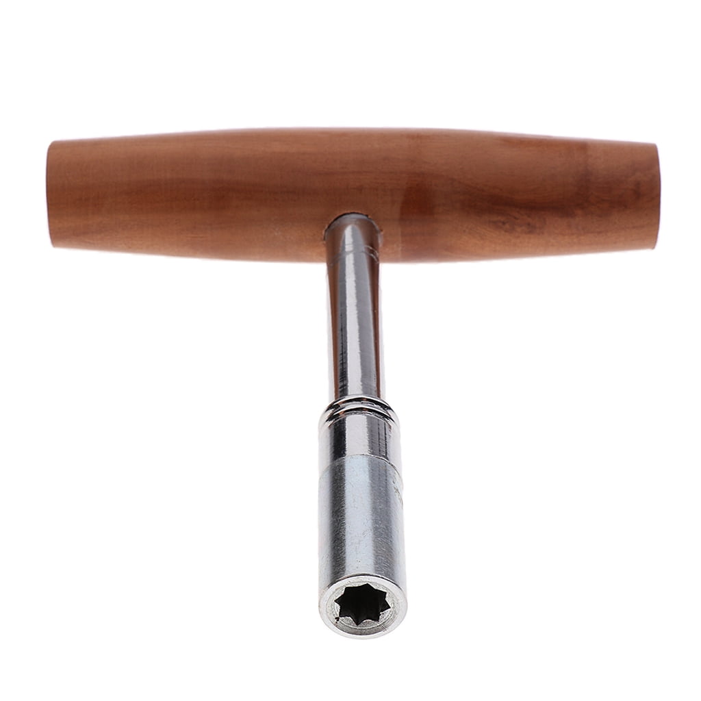Piano Tuning Tool T Shaped Piano Wrench Spanner w/ Wood Handle Musical Parts