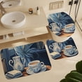thumbnail image 6 of 4 Piece Shower Curtain Sets Bathroom Sets with Curtain Rug Toilet Cover And U Shaped Mat Coffee Kitchen Durable And Waterproof Vintage Style Coffee for Bathtub Decor, 6 of 8