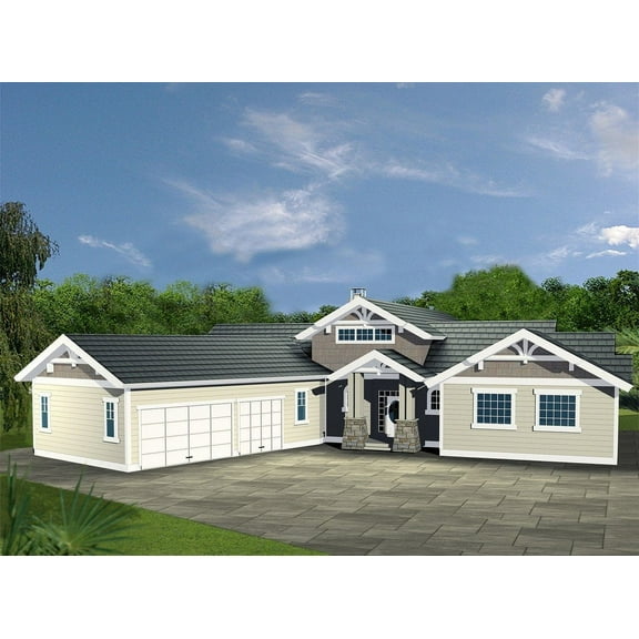 001-3187: Northwest 3 Bed, 3 Bath Luxury Home Plan, 2400 Sq Ft: Full Blueprints with License to Build by Home Plan Marketplace - Lesuto