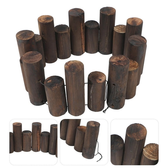 Soimiss Black Wood Garden Fence Outdoor Decorative Edging Border for Landscape and Yard